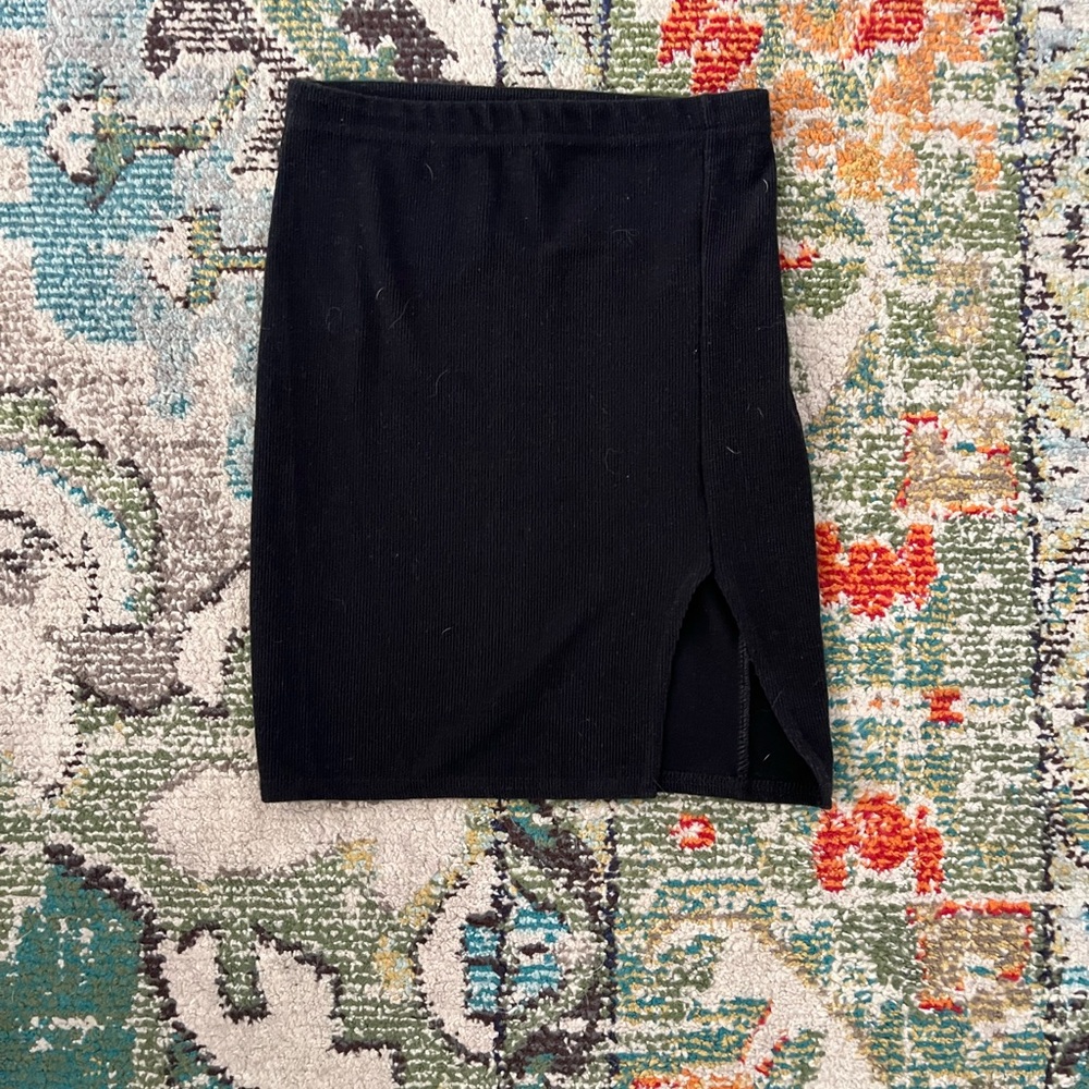 Nasty Gal Black Mini Skirt with Slit